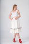 Cream-Colored Summer Bohemian Skirt Made of Natural Cotton Fabric - 6