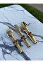 Cherry Gold Stylish Serving Presentation Set Titanium Coated 3-Piece Tongs Set Stainless Steel