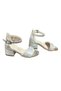 New Model Girl's Heeled Shoes - Silver Color, Transparent Stone Detailed