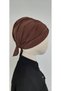 Hijab Swimming Cap (Sea and Pool Cap), Matching Coffee Color with the Hijab and Swimsuit Top. - 2