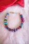 Colorful Mother-of-Pearl Crushed Stone Bracelet, Genuine Natural Stone, Brass Plated, with Extension Chain, Certified Bracelet - 5