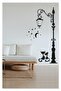 Street Lamp Two Cats Stars Moonlight Decorative Wall Sticker - 3