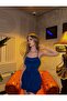 Women's Blue Strap Shorts Jumpsuit Dress - 3