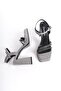 Women's Custom Designed Stone Embellished Platform Heel Evening Shoes and Bag Set - 5