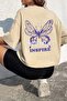 Unisex Butterfly & Letter Graphic Design T-shirt