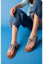 6167 Women's Stone Detailed Flip Flops Sandals - 5