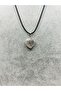 Heart Shaped Gray Crystal Quartz Natural Stone Necklace - 2