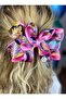 Special Design Luxury Authentic Flower Motif Satin Layered Bow Clip Buckle