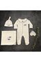 Twinkle Handcrafted Organic Newborn Hospital Discharge Set Navy Blue-Moon and Star Embroidered - 5