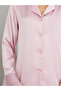 Plisse Cuff Detail Satin Shirt & Pyjama Set - 3