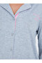 Contrast Seam Slogan Button Through Shirt and Pyjama Set - 3