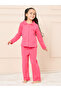 Solid Collared Shirt & Drawstring Pyjama Set - 2