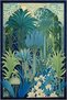 Blue Forest Geoemtric and Botanical Animal Patterned Decorative Washable Carpet Miravip8281