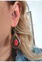 Vintage Red&Green Earrings - 1 Pair - 3