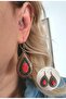 Vintage Red&Green Earrings - 1 Pair