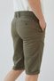 Men's Dark Khaki Slim Fit Slim Fit Gabardine Cotton Casual Chino Shorts - 3