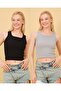 Women's Flat Collar 2-Piece Strappy Crop Blouse
