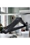 Wooden Look Hanger Clothes Hanger Black 6 Pieces