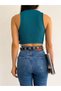 Women's Blouse - Crew Neck - Low-Cut Chest - Camisole Crop Blouse - 2