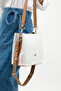 Medium Size Suitable for Daily Use Cotton Woven Long Strap Women's Shoulder Bag 4005 Gray