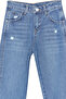 Koyu Mavi Erkek Çocuk Baggy Pamuklu Ayarlanabilir Lastikli Denim Pantolon Jean TKDSS24PL00005 - 10