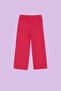 Girl's Fuchsia Cotton Denim Trousers - Tkdss24Pl00002 - 4