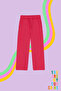 Girl's Fuchsia Cotton Denim Trousers - Tkdss24Pl00002 - 3