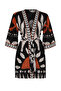 Etnik Desenli Dokuma %100 Pamuk Plaj Mini Kuşaklı Kimono&Kaftan TBESS23KM00035 - 7