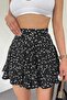 Women's Black Ecru Viscose Fabric Summer Shorts Skirt 1905 - 9