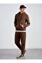 Brown Unisex Hooded Tracksuit Set