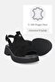Women's Black Nubuck Genuine Natural Leather Short-Heeled Sandals - 3