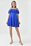Flexible Crepe Fabric Collar, Two Layers, Flounce Strap Detail, Cobalt Blue Dress, Graduation Dress 014 - 8