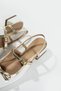 Leonardo Patent Leather Gold White Bow Detailed Heeled Shoes - Ballerinas - 2
