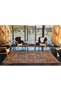 Frame Patterned Geometric Woven Base Washable Carpet in Coffee Colors Miravip8377 - 3