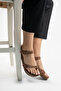 Women's Tan Orthopedic Sole Flip Flops Summer Slippers Sandals - 2