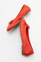 Genuine Leather Red Color Bowknot Women's Ballerinas - 6