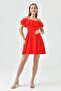 New Season Crepe Stretchy Fabric Double Layer Ruffled Neckline Strappy Mini Dress - 2