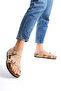 Women's Beige Nubuck Flip Flops Summer Slippers