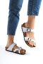 Women's White Skin Flip-Flops Summer Slippers