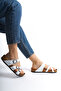 White Cross-Strapped Women's Summer Slippers - 4