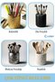 Countertop Cutlery Decorative Upright Cutlery Holder Cylinder Cutlery Black Color Model 4 - 6