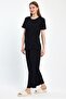 Women's Seasonal Short Sleeve Corded Black Pajama Set - 5