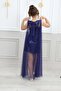 Children's Cape with Sequins Navy Blue Evening Dress Graduation Outfit - 6