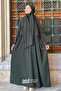 طقم حجاب سوفليه نبيل كاكي (طقم من ثلاث قطع)