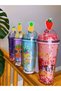 3D Led Lighted Summer Themed Glittery Party Material Water Bottle with Straw Water Bottle Cocktail Glass 450 ml - 4