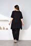 v-neck asymmetrical tunic blouse with colorful stone embellishments on the front. - 6