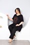 v-neck asymmetrical tunic blouse with colorful stone embellishments on the front. - 3