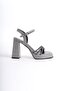 Women's Custom Designed Stone Embellished Platform Heel Evening Shoes and Bag Set - 4
