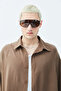BASIC OVERSIZE CROP SHIRT-BROWN - 5