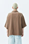 BASIC OVERSIZE CROP SHIRT-BROWN - 4